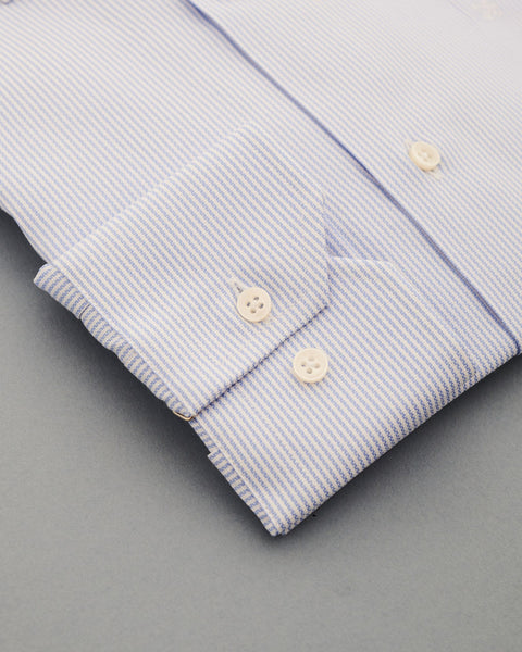 Nido d'ape Rigato medio Celeste/Bianco 100% Cotone