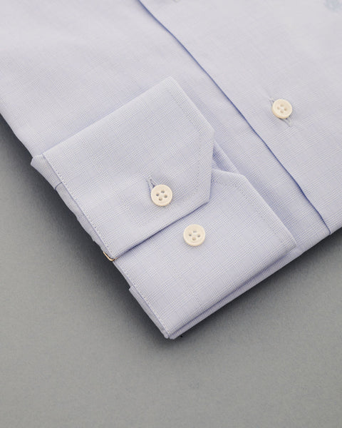 Popeline Principe di Galles Celeste/Bianco 100% Cotone