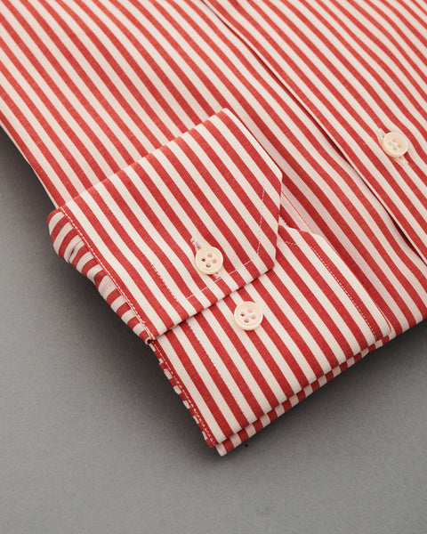 Popeline Rigato Rosso/Bianco 100% Cotone
