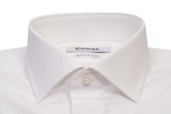 Camicia Popeline bianco  100% Cotone Doppio Ritorto