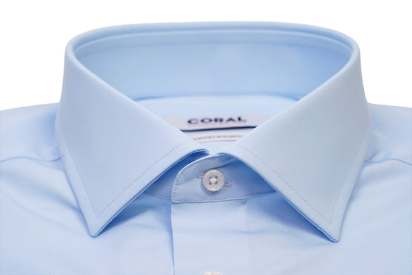 Camicia Popeline celeste 100% Cotone Doppio Ritorto