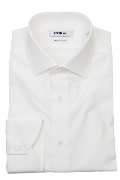 Camicia Popeline bianco  100% Cotone Doppio Ritorto