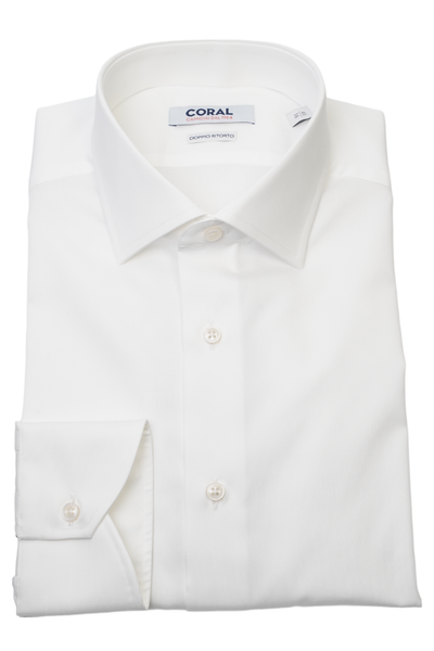 Camicia bianco Piquet 100% Cotone Doppio Ritorto