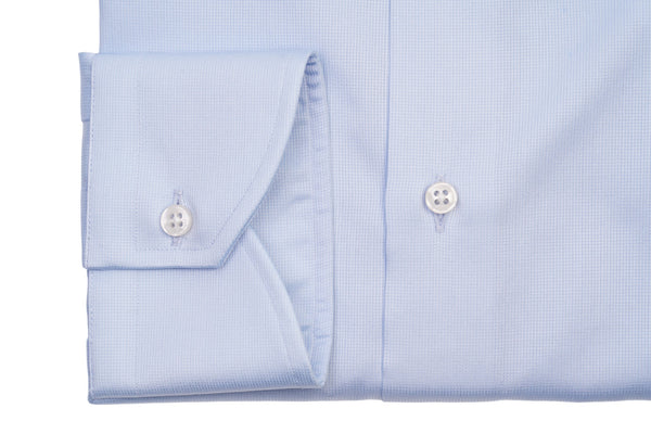 Camicia celeste Piquet 100% Cotone Doppio Ritorto