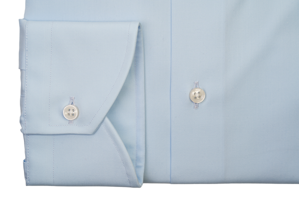 Camicia Popeline celeste 100% Cotone Doppio Ritorto