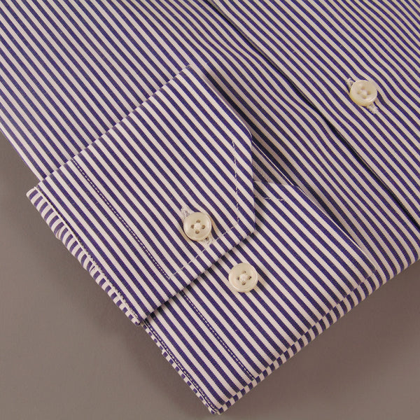 Popeline Rigato Blu/Bianco 100% Cotone