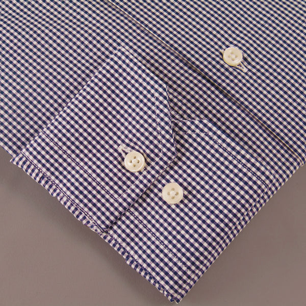 Popeline Quadretto medio Blu/Bianco 100% Cotone