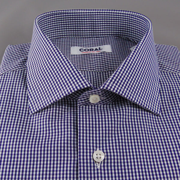 Popeline Quadretto medio Blu/Bianco 100% Cotone