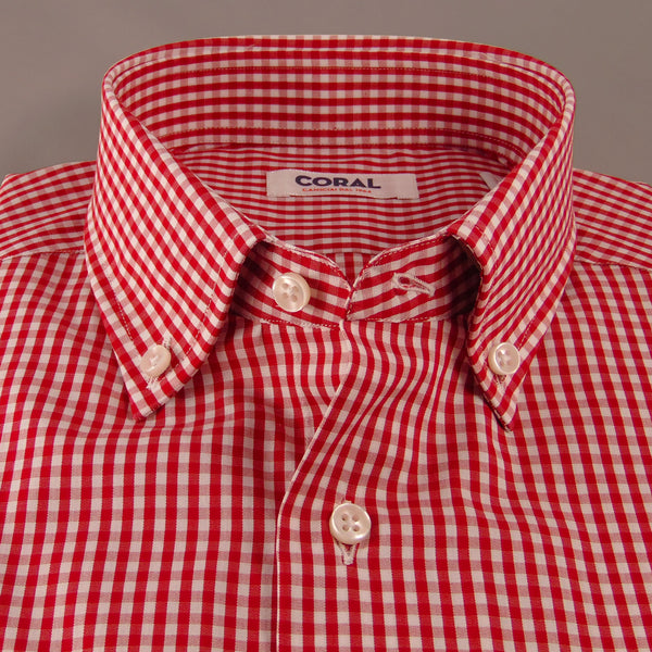 Popeline Quadretto Rosso/Bianco 100% Cotone