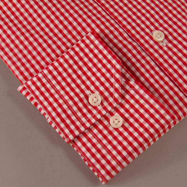 Popeline Quadretto Rosso/Bianco 100% Cotone