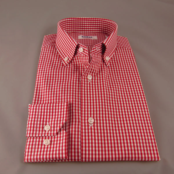 Popeline Quadretto Rosso/Bianco 100% Cotone