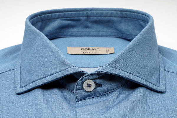 Denim chiaro 100% puro cotone tinta unita