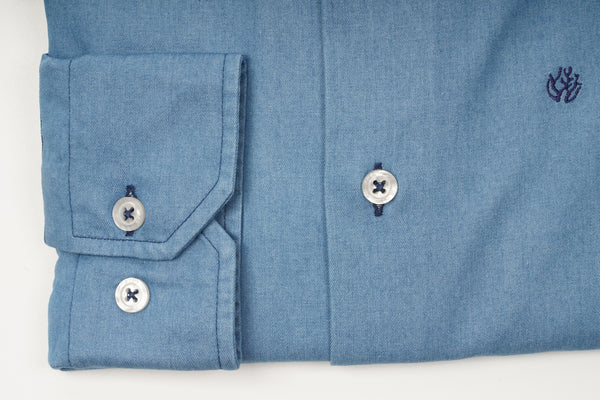 Denim chiaro 100% puro cotone tinta unita