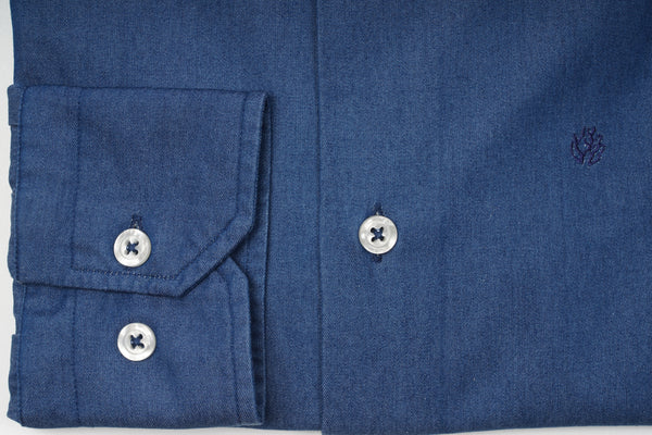 Denim 100% puro cotone tinta unita blu