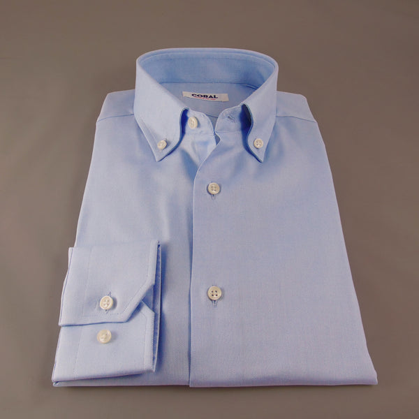 Celeste Oxford 100% Cotone